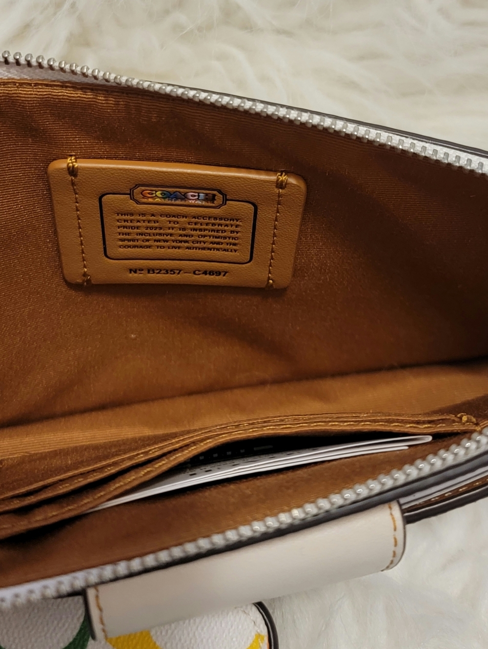 Coach Rainbow Signature Canvas Crossbody with Cream Leather Trim - Picture 3 of 3